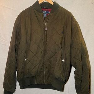 Polo by Ralph Lauren Khaki Quilted Bomber Jacket